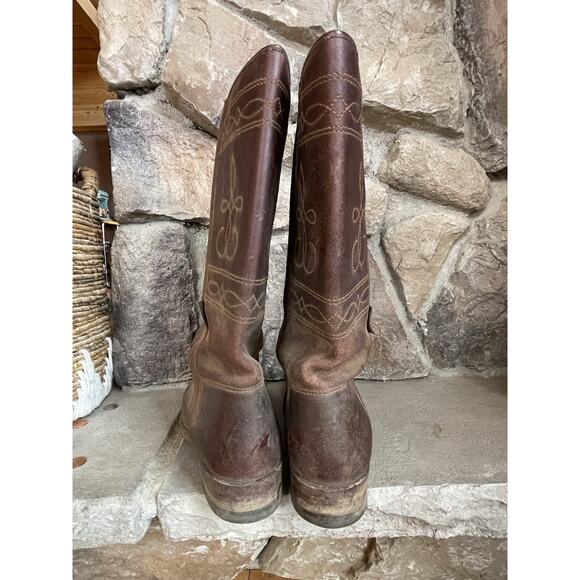 VTG Valverde Del Camino Spanish Riding Boots 40 Brown Leather Tall Equestrian - Picture 7 of 14